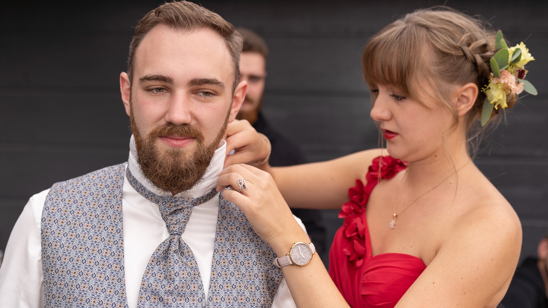 Hochzeitsreportage Hochzeitsfotograf Blumen Hochzeitsfeier