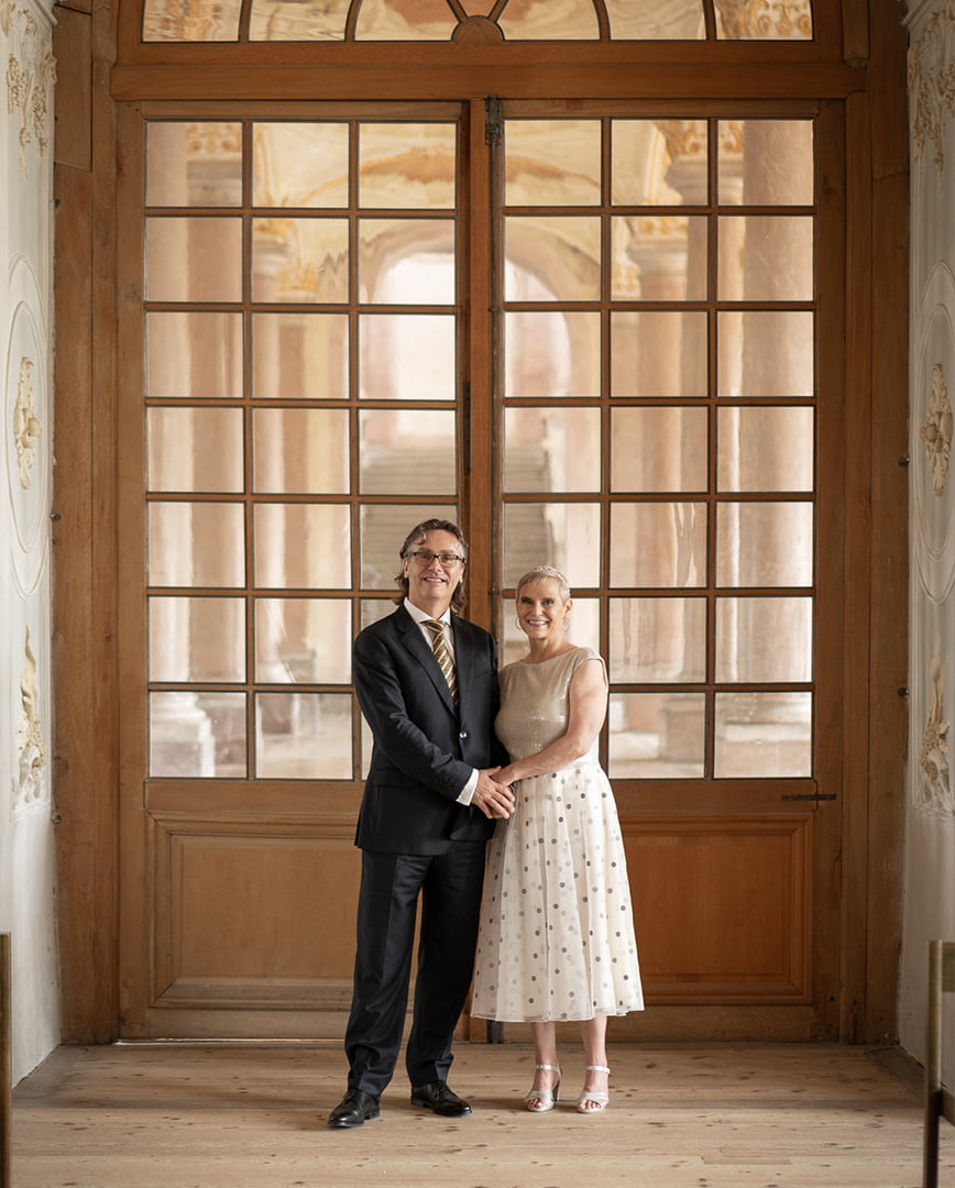 Hochzeitsfotografie Schlossgarten Park Outdoor Brautpaar